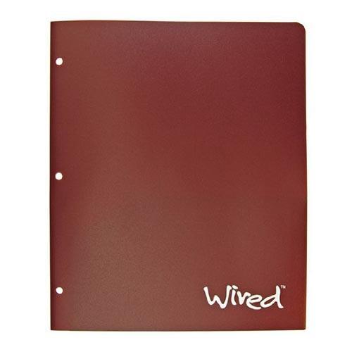 Assorted Colors Top Flight Wired 2-Pocket Poly Portfolio