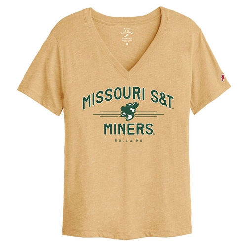 Gold Missouri S&T Miners V Neck Tee
