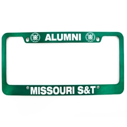Missouri S&T Alumni Official Seal Green Single License Plate Frame