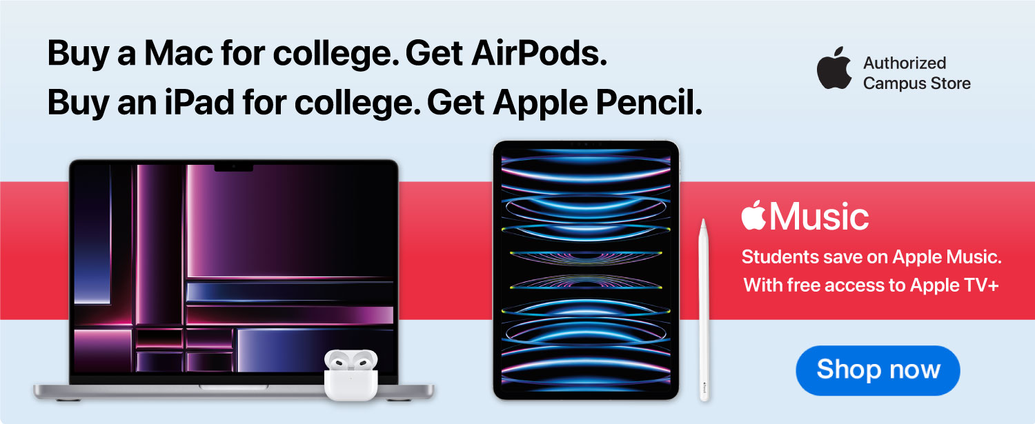 Get free AirPods or an Apple Pencil with the purchase of a qualifying MacBook or iPad