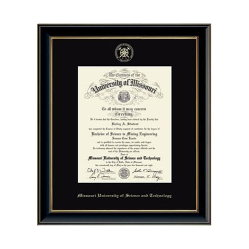 University of Missouri S&T Onyx Diploma Frame