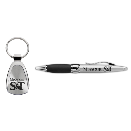 Missouri S&T Silver Pen and Keychain Gift Set