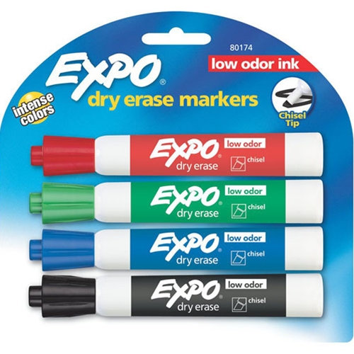 Expo Chisel Tip Assorted Classic Dry Erase Markers - 4 Pack