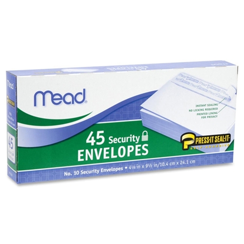 Mead White Self-Adhesive Security Envelopes - 45 Pack