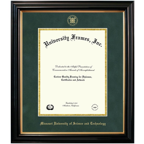 University of Missouri S&T Green Felt Diploma Frame