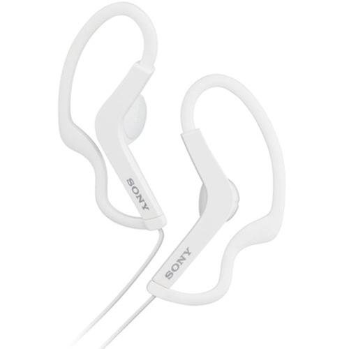 Sony White Sports Headphones with Ear Loop