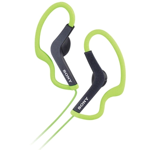 Sony Green Sports Headphones with Ear Loop