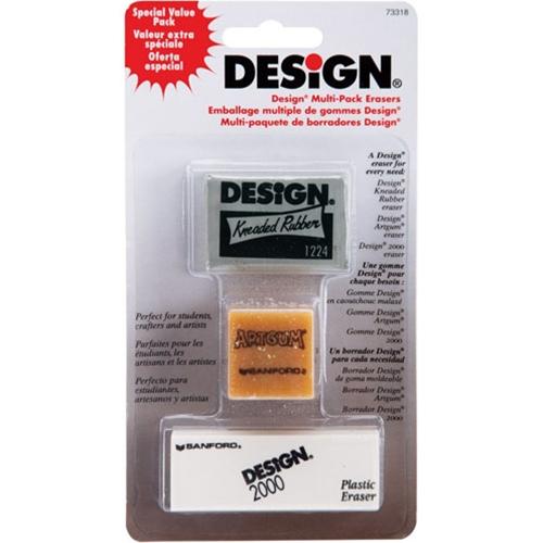 Design Art Erasers Pack of 3