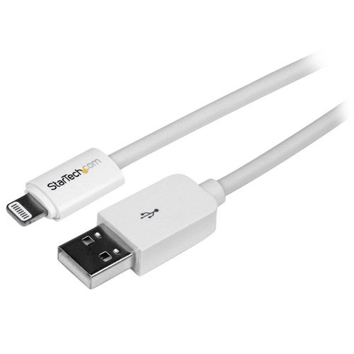 StarTech 3m 10-Feet Long White Apple 8-Pin Lightning Connector to USB Charge and Sync Cable for iPhone/iPod/iPad