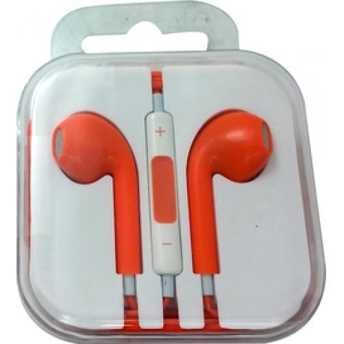 Professional Cable Xavier Orange Earbuds with Volume Control