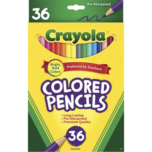 36 Count Presharpened School Supplies Crayola Colored Pencils Set 