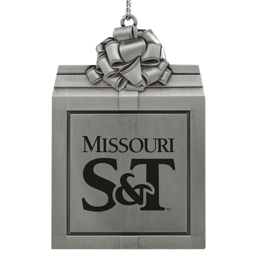 Missouri S&T Silver Gift Box Ornament