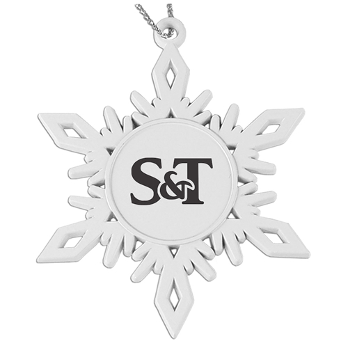 Missouri S&T White Snowflake Ornament