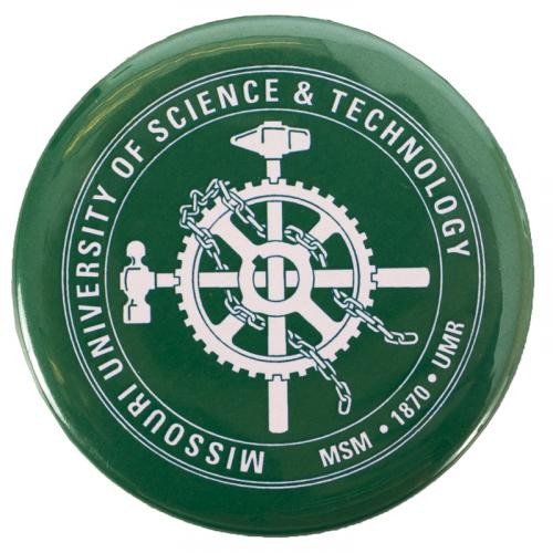 Missouri S&T Official Seal Green Button Magnet