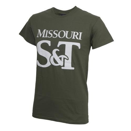 Missouri S&T Olive Green Crew Neck T-Shirt