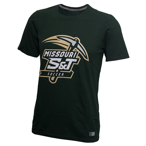 Missouri S&T Soccer Dark Green Crew Neck T-Shirt