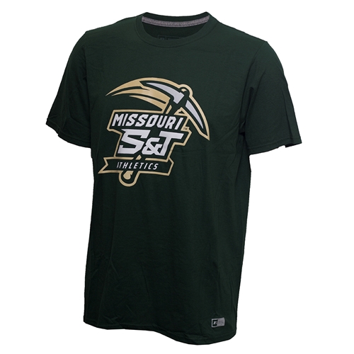 Missouri S&T Athletics Dark Green Crew Neck T-Shirt