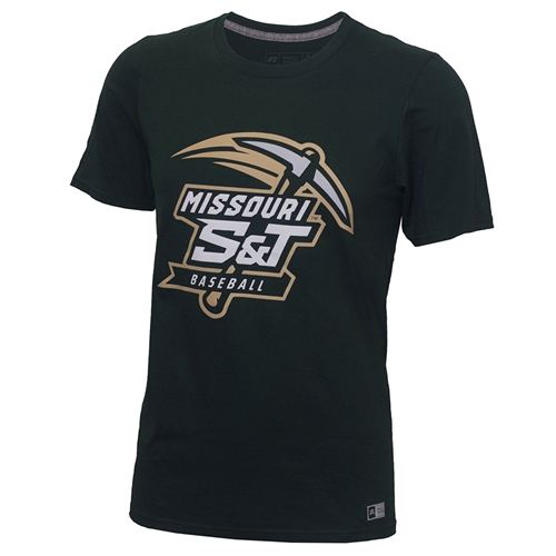 Missouri S&T Baseball Green Crew Neck T-Shirt