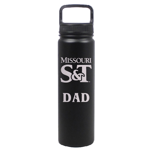 Missouri S&T Dad Black Water Bottle