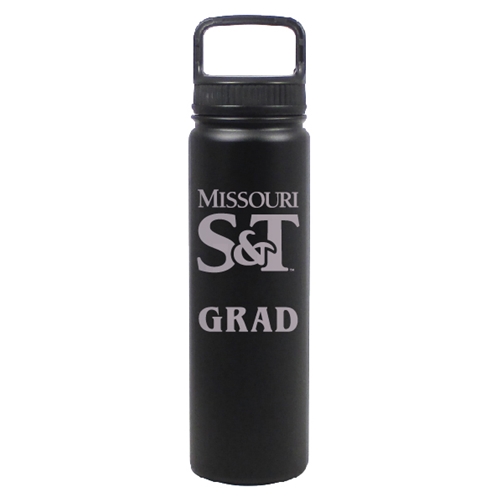 Missouri S&T Grad Black Water Bottle