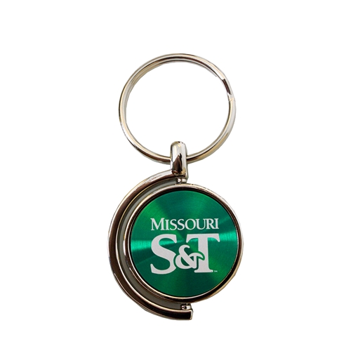 Missouri S&T Joe Miner Green Spinning Keychain