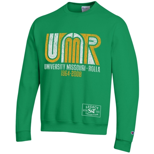 Missouri S&T UMR University Missouri Rolla 1964-2008 Champion Legacy Collection Green Sweatshirt