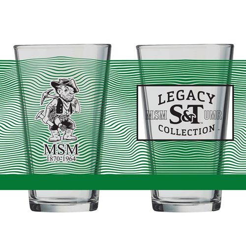 Missouri S&T MSM 1870-1964 Joe Miner Legacy Collection Green Pint Glass