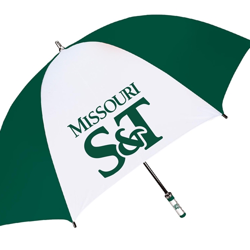 Missouri S&T Green and White Oversized Golf Umbrella