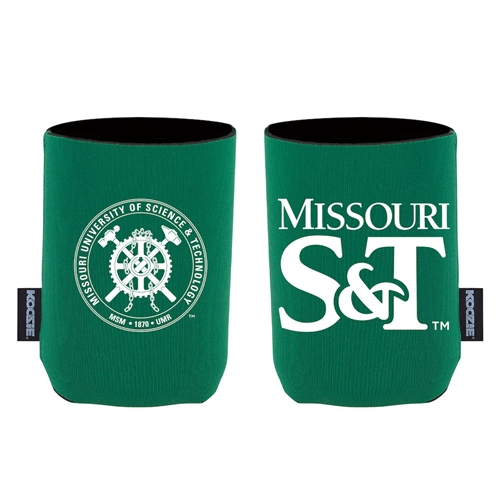 Collapsible Green Missouri S&T Koozie Historic Seal
