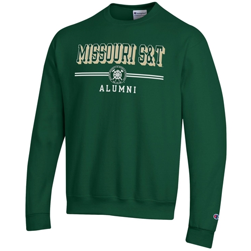 Dark Green Champion® Missouri S&T Alumni Sweatshirt Official Seal