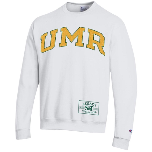 White Champion® Distressed UMR Legacy Collection Sweatshirt