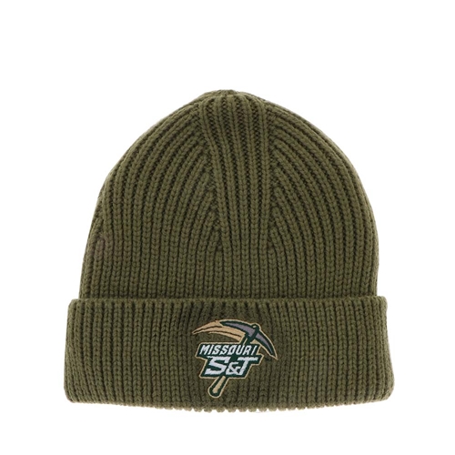 Green S&T Pick Axe Ribbed Cuff Beanie