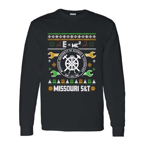 Black Missouri S&T Ugly Sweater Long Sleeve Tee